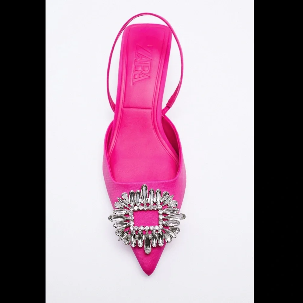 Zara Shimmery Slingback Heels - Picture 3 of 8